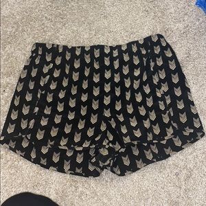Fabric Black and Tan patterned shorts